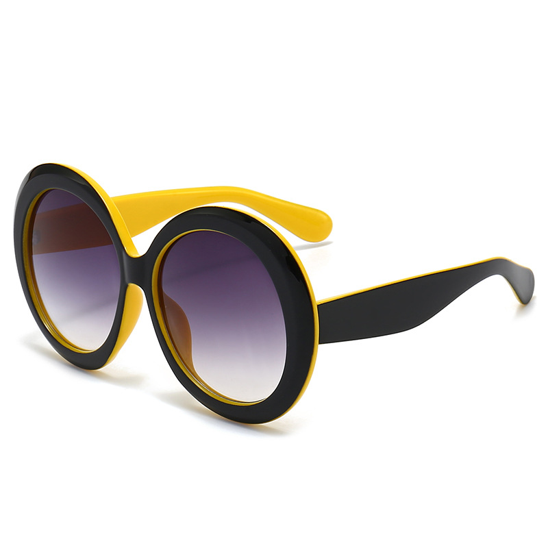 Wholesale Women Round Oversized Sunglasses PC Frame AC Gradient Lens - Everful