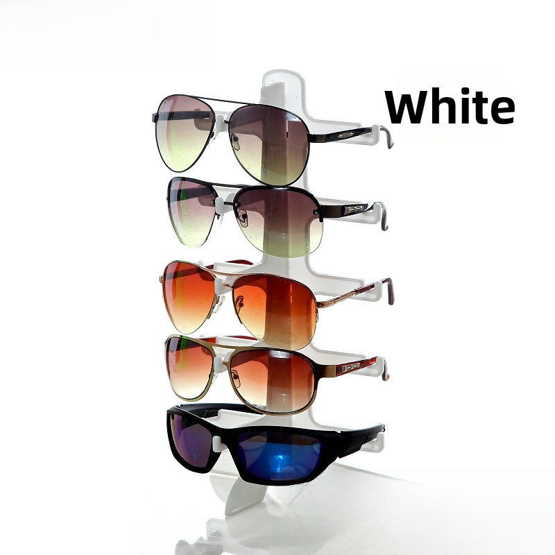 5 Tiers Plastic Sunglasses Display Stand Multilayer Eyeglasses Rack Organizer Portable Countertop Glasses Holder Storage Showcase For Home Store Shop