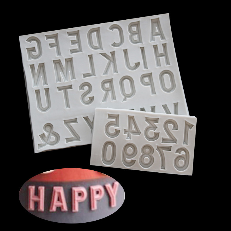 Alphanumeric Silicone Mold 3D Letters Numbers Fondant Mold For Cake Decoration Chocolate Candy DIY Baking Tools