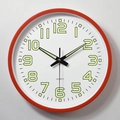 Orologio da parete moderno da 12 pollici con numeri luminosi e cornice rossa - Rosso