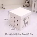 20cm white hollow reindeer gift box with star patterns for Christmas decor - 20cm White Hollow Reindeer Gift Box