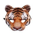 Máscara de tigre realista con textura de pelaje HD naranja y correa elástica - Tela Compuesta / Rayas De Tigre Realistas / Tigre Amarillo