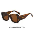 Klassische Sonnenbrille mit Schildpatt-Muster und Teeglas im Retro-Quadratrahmen-Stil - Schildpatt Rahmen Tee Gläser