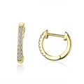 Orecchini a cerchio in argento 925 placcati oro con pietre di zircone bianco puro - Oro/Zirconia Bianca