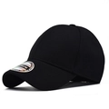 Classic black closed-back baseball cap with spandex blend fabric for 57-58cm head size - 57-58cm / Black
