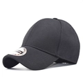 Classic black 6-panel closed back baseball cap in size 58cm with flexible spandex blend - 57-58cm / Gray
