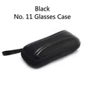 Black EVA hard shell sunglasses case with zipper and portable strap, streamline pattern - No. 11 Zipper Glasses Case