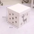 White hollow Christmas gift box with 30cm deer and snowflake cutout patterns - 30cm White Hollow Reindeer Gift Box