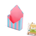 Pink and blue striped envelope flower box showing an open interior for gift packaging - Pink and Blue Stripes / 20x7x29.5CM