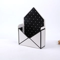 Elegant black and white envelope flower box with polka dot interior design - Black and White Polka Dot / 20x7x29.5CM