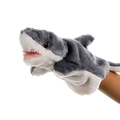 Marionnette de requin en peluche grise et blanche pour histoires interactives et jeux - Requin Gris