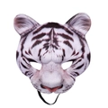 Máscara realista de tigre blanco de media cara para fiestas de Halloween y cosplay - Tela Compuesta / Rayas De Tigre Realistas / Tigre Blanco
