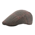 Klassieke Engelse pet met een bruin en rood vintage geruit tweed patroon voor de winter - 58cm / Khaki