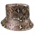 Minimalist double-sided bucket hat featuring a realistic snakeskin pattern print - 58cm / Rainbow