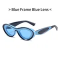 Occhiali da sole a contrasto blu e nero con lenti blu per un look audace - Montatura Blu / Lenti Blu