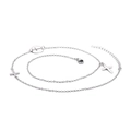 Minimalistische zilveren roestvrijstalen ketting met kruishanger en karabijnsluiting - Staal Kleur (KN38764-K)