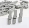 Set of grey wooden mini craft clips for photos and home decor with smooth wood finish - Gray