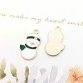 DIY Christmas snowman alloy pendant charm with green hat and colorful enamel details - 9905-Snowman 11x20mm