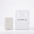 White velvet jewelry box and matching paper gift bag set with Love For You text - White