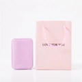 Scatola portagioie viola floccata con sacchetto regalo in carta rosa Love For You - Rosa