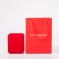 Set scatola regalo gioielli in velluto rosso con borsa di carta coordinata e scritta Love For You - Rosso
