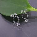 Convertidor de pendientes invisible en forma de U con cristal sobre hoja verde - Clip de Oreja de Resina Sin Corte de Aguja / Transparente