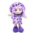 Cute rag doll in purple grape print dress and hat with yarn braids for girls - 25cm / Purple (Grape Doll)