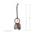 Minimalist black dream catcher with gray natural feathers for car or wall decoration - B0080C Black 6cm
