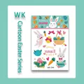 Cartoon Easter bunny and colorful eggs waterproof temporary tattoo sticker for kids - Easter WK-044