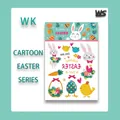 Tatuaggio temporaneo con coniglio e uova di Pasqua per bambini WK-045 - Pasqua WK-045