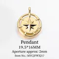 Gold coin star pendant for jewelry making with 19.5x16mm size and 2mm hole - Compass Shape Tag (19.5*16MM)