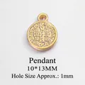 10x13mm gold plated St. Benedict medal charm with 1mm hole for jewelry making - 10x13mm