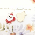 Christmas Santa Claus enamel charm in red and white gold finish for DIY jewelry - 9902-Santa Claus 17x22mm