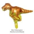 Mini orange Velociraptor dinosaur foil balloon 48x35cm for kids birthday party decoration - Mini Raptor