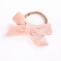 Baby Haarband mit rosa Samtschleife und elastischem Nylonband für Kleinkinder Zubehör - Rosa