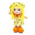 Cute fruit-themed stuffed doll with yellow knit braids and orange striped outfit - 25cm / Yellow (Orange Doll)