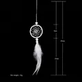 White mini dream catcher with feathers and wood beads for car or wall decoration - B0063 White 5cm