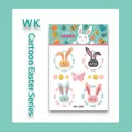 Easter temporary tattoo stickers featuring colorful bunnies and eggs design, model WK-046 - Easter WK-046