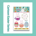 Cartoon Easter bunny and colorful eggs waterproof tattoo stickers style WK-052 - Easter WK-052