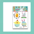 Cartoon Easter temporary tattoos featuring colorful rabbits and eggs for kids diy gifts - Easter WK-051