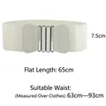 Elastic wide corset belt in beige 7.5cm width for women dresses and sweaters - Simple Wide Bow (Beige)