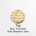 Golden coin pendant with Freedom engraving for DIY necklaces and earrings - 15x15mm