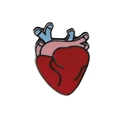 Creatieve anatomische hart emaille broche in rood en blauw voor shirts en tassen - Hart / Rood