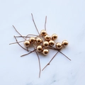 DIY decorative 10mm gold metallic berries on bendable wire stems for Christmas crafts - Gold
