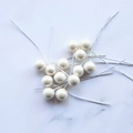 Realistic 10mm cream white metallic pearl berries for DIY Christmas crafts and decor - Pearl White