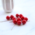 Realistic 16mm red berry stems for DIY Christmas tree and home decor flower arrangements - 16mm / Red