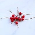 Bayas rojas artificiales de 10mm para decoración de cajas de regalo de Navidad DIY - Rojo