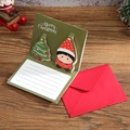 3D pop-up Christmas tree card in green finish with a matching red envelope and message area - Tree & Child