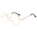 Occhiali retrò rotondi in metallo anti-luce blu con montatura dorata e protezione UV400 - Montatura Oro Trasparente