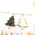 Christmas tree alloy pendants with green enamel and gold plating for jewelry making - 8861-Christmas Tree 18x25mm